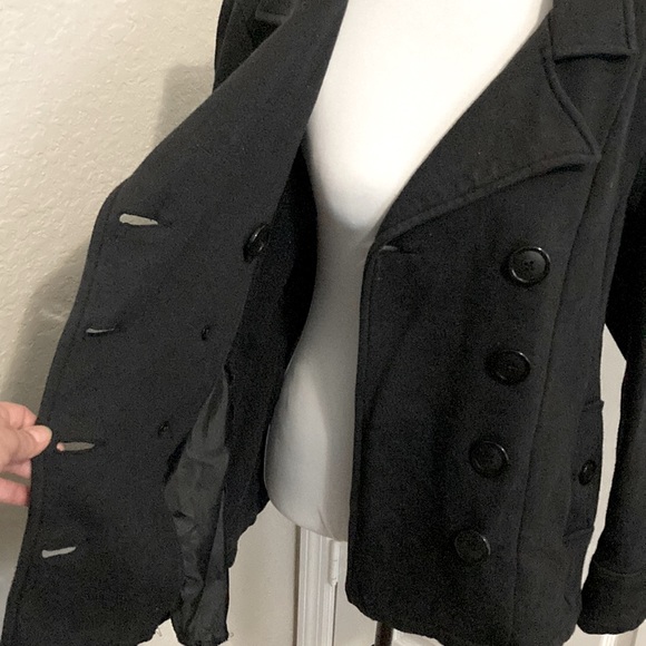 St. John’s Bay Black Pea Coat size L - Picture 5 of 7